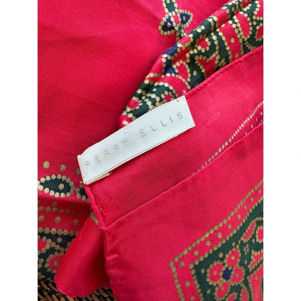 Vintage Perry Ellis red silk scarf